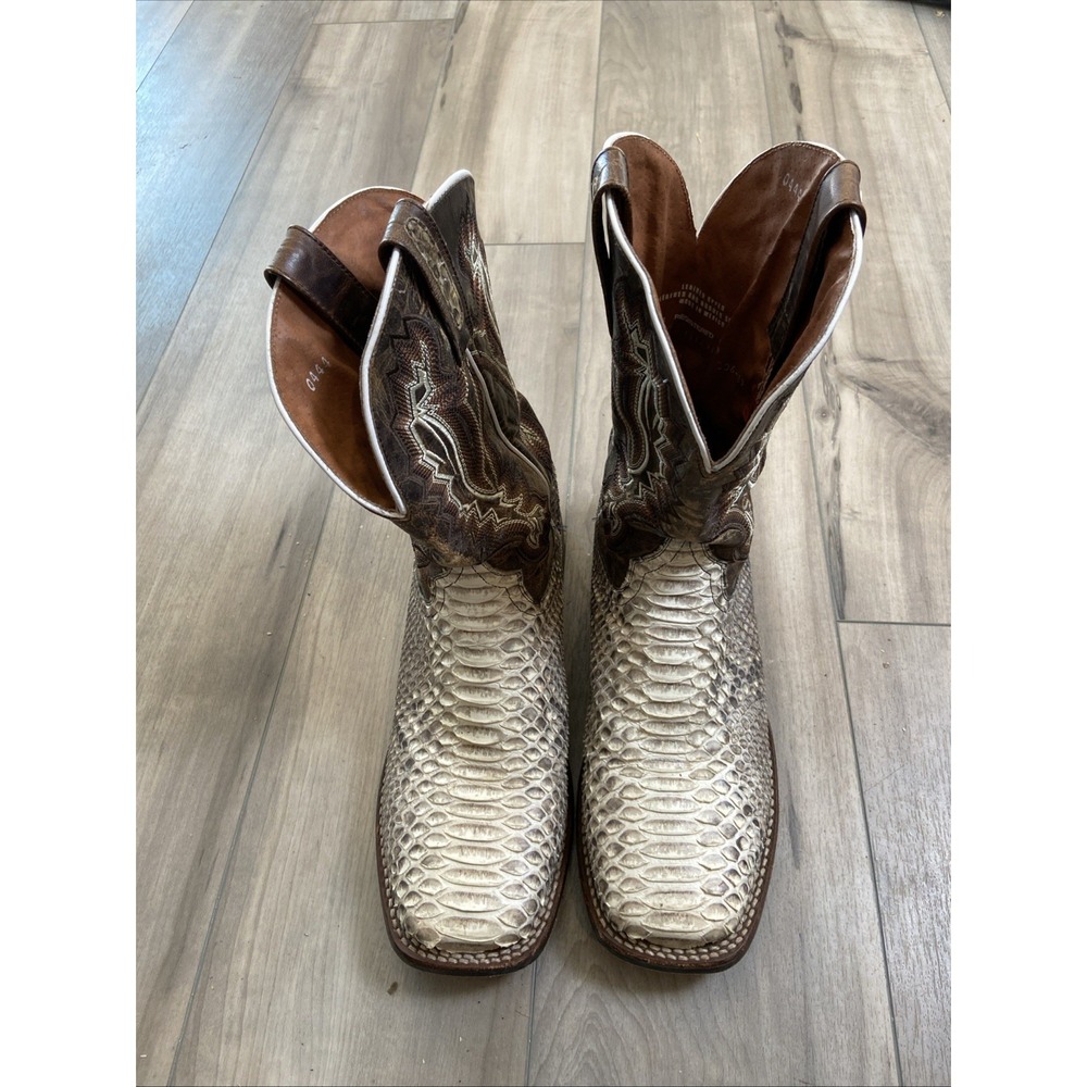 Dan Post Men's Brutus Python Snake Leather Brown Western Boots DP4917 Size 10.5D